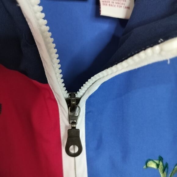 4421)Vtg 90s Koret Francisca Petite Multicolor Patchwork Full Zip Track Jacket S - Picture 8 of 12